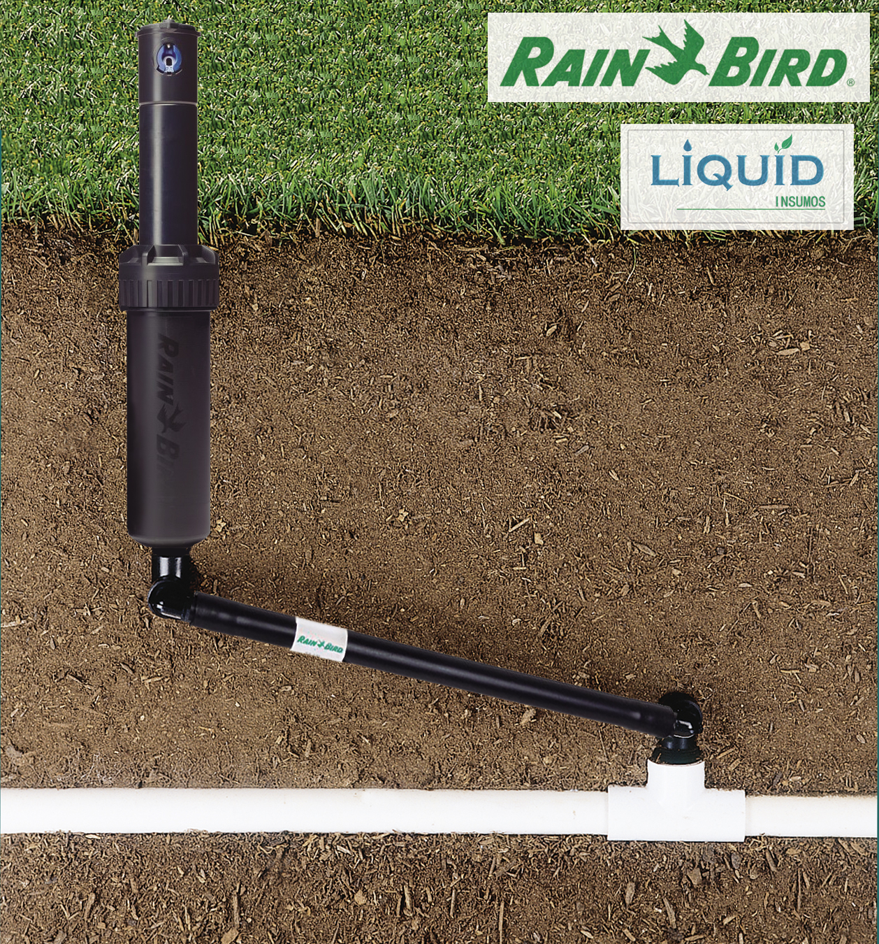 Swing joint instalado en sistema de riego